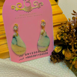 گوشواره پلیمری طرح مرمر