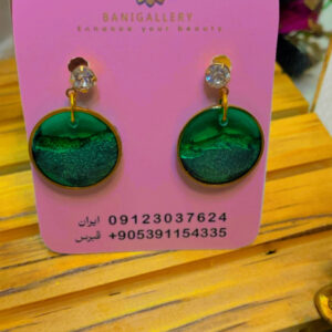 گوشواره پلیمری دایره سبز