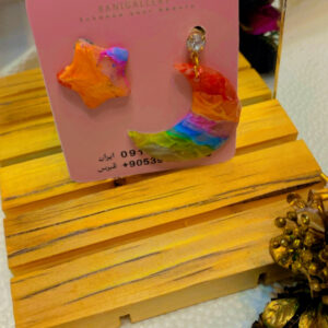 گوشواره پلیمری ماه و ستاره