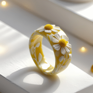 انگشتر پلیمری طرح بابونه